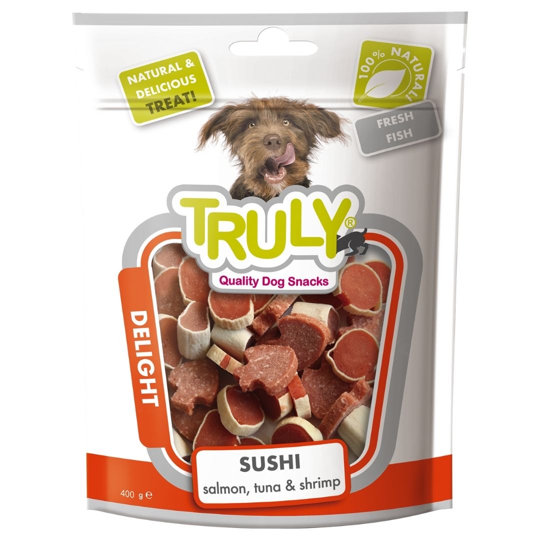 petisco_para_cachorro_truly_delight_sushi_de_salmao_atum_e_camarao_400g_1006_1_cd94b11c57694317fbc331be1f261ad0.jpg Foto exemplo de petisco truly